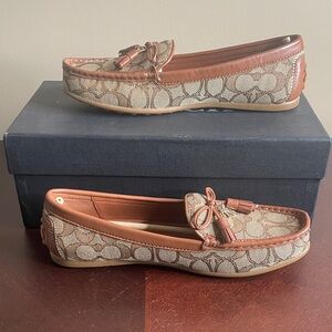 Coach Signature Brown and Tan Loafers